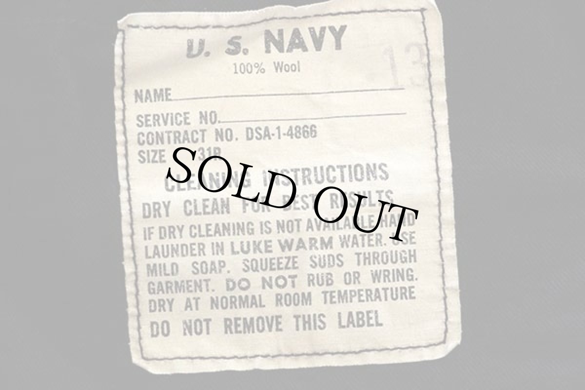 画像6: 60s 米軍 U.S.NAVY メルトン ウール セーラーパンツ 濃紺 31 R (6)