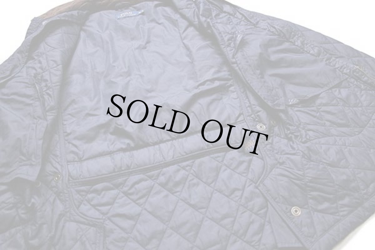 画像5: ポロ ラルフローレン チンスト&ガンパッチ付き ナイロン キルティングジャケット 紺 ボーイズM (5)