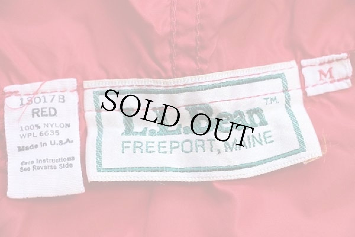 画像4: 70s USA製 L.L.Bean ナイロン アノラックパーカー 赤 M (4)