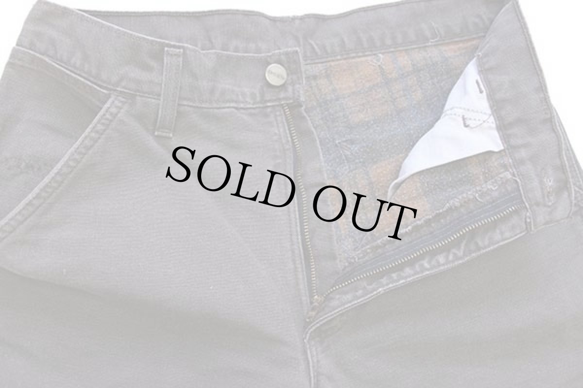 画像4: 00s USA製 carharttカーハート チェック ネルライナー ダック地 ペインターパンツ グレーブラウン w31 L30 (4)