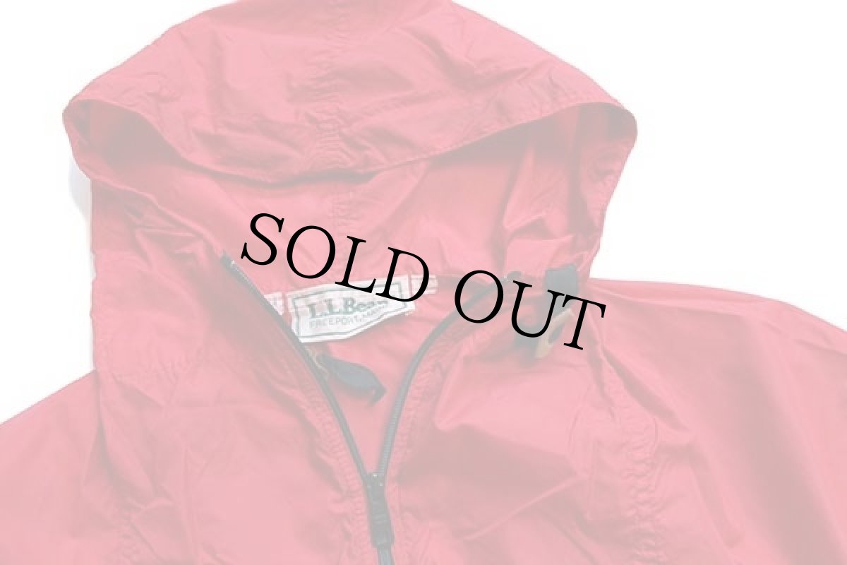 画像3: 70s USA製 L.L.Bean ナイロン アノラックパーカー 赤 M (3)