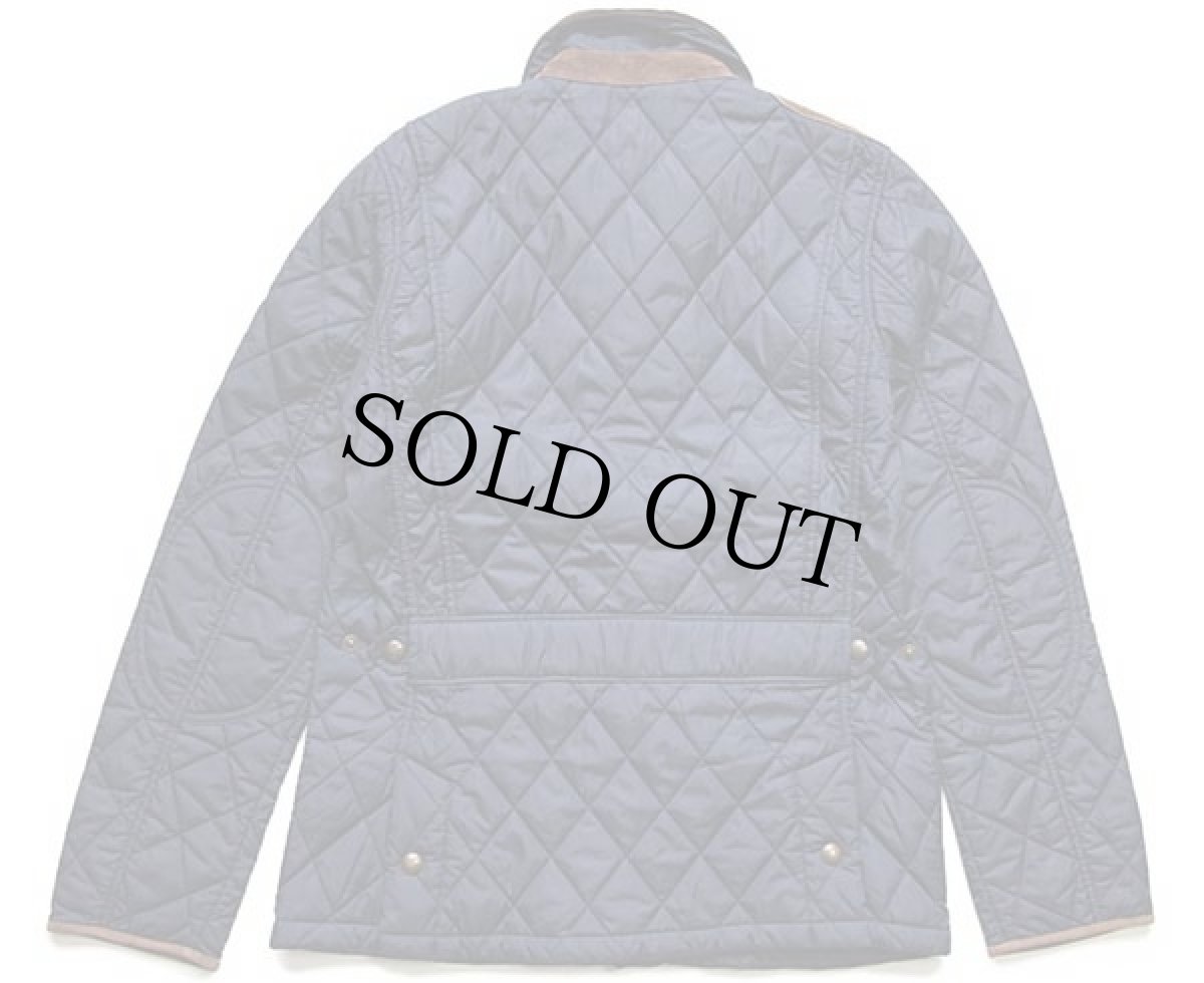 画像2: ポロ ラルフローレン チンスト&ガンパッチ付き ナイロン キルティングジャケット 紺 ボーイズM (2)