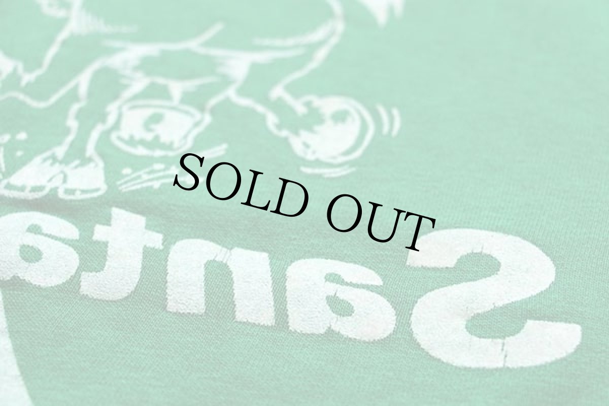 画像4: 70s ARTEX Santa Anita 馬 両面 フロッキープリント 半袖スウェット 緑 M (4)