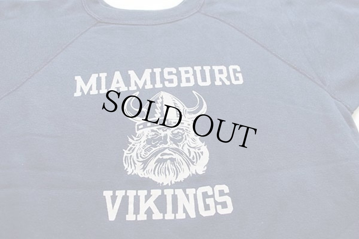 画像3: 60s MIAMISBURG VIKINGS コットン 半袖スウェット 紺 (3)