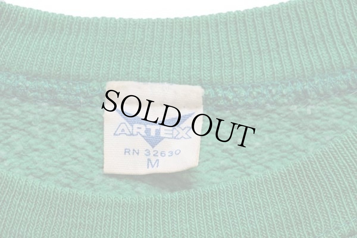 画像5: 70s ARTEX Santa Anita 馬 両面 フロッキープリント 半袖スウェット 緑 M (5)