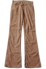 画像2: 70s USA製 Levi'sリーバイス 646 コーデュロイパンツ ベージュ w30 L34★ベルボトム (2)