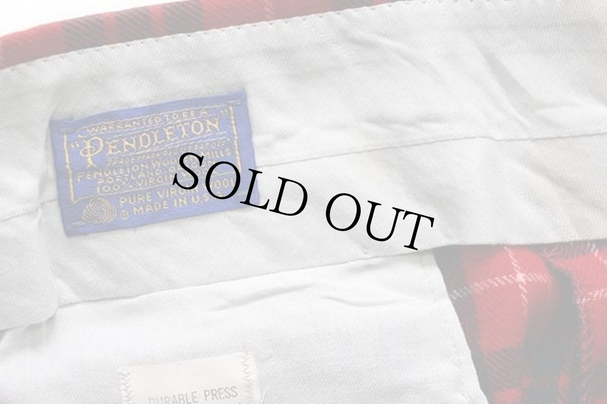 画像6: 70s USA製 PENDLETONペンドルトン タータンチェック ウールパンツ w35 (6)