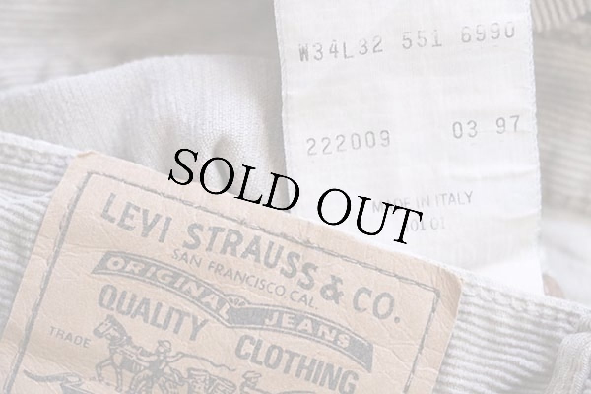 画像6: 90s イタリア製 Levi'sリーバイス 551 コーデュロイパンツ グレーベージュ w34 L32★ユーロ (6)