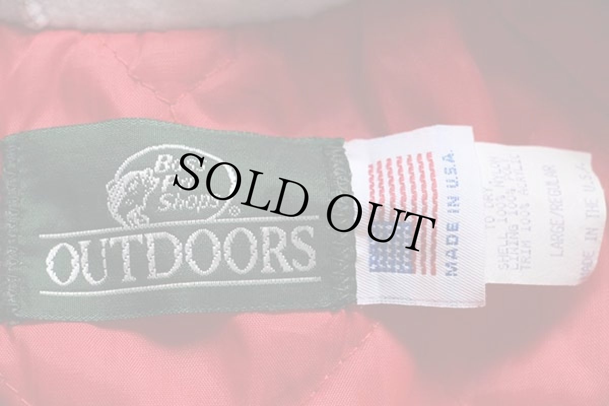 画像4: 90s USA製 Bass Pro Shops フード付き キルティングライナー ナイロンジャケット 赤 L (4)