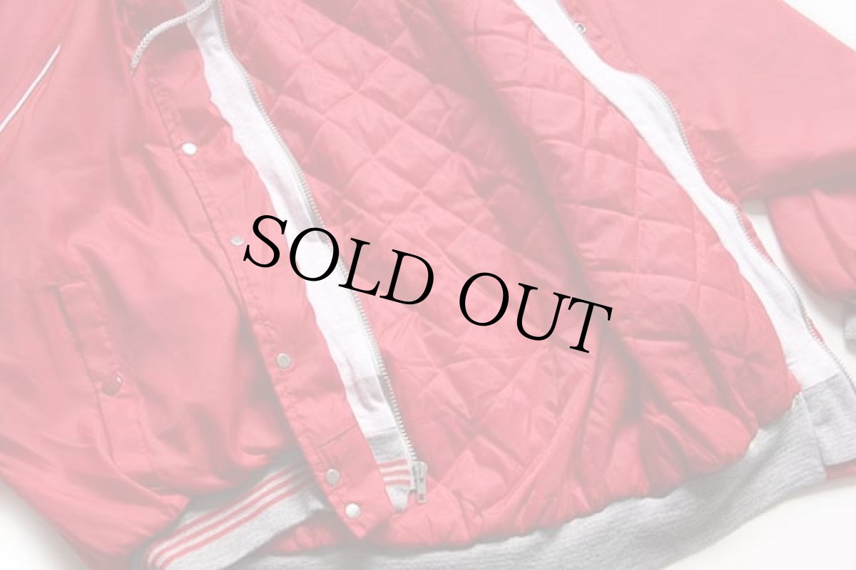 画像5: 90s USA製 Bass Pro Shops フード付き キルティングライナー ナイロンジャケット 赤 L (5)