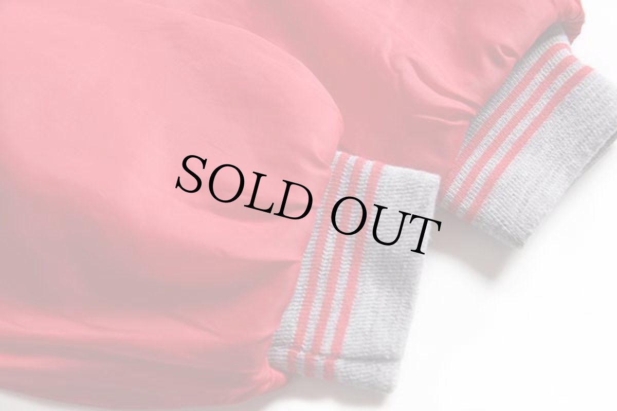 画像6: 90s USA製 Bass Pro Shops フード付き キルティングライナー ナイロンジャケット 赤 L (6)