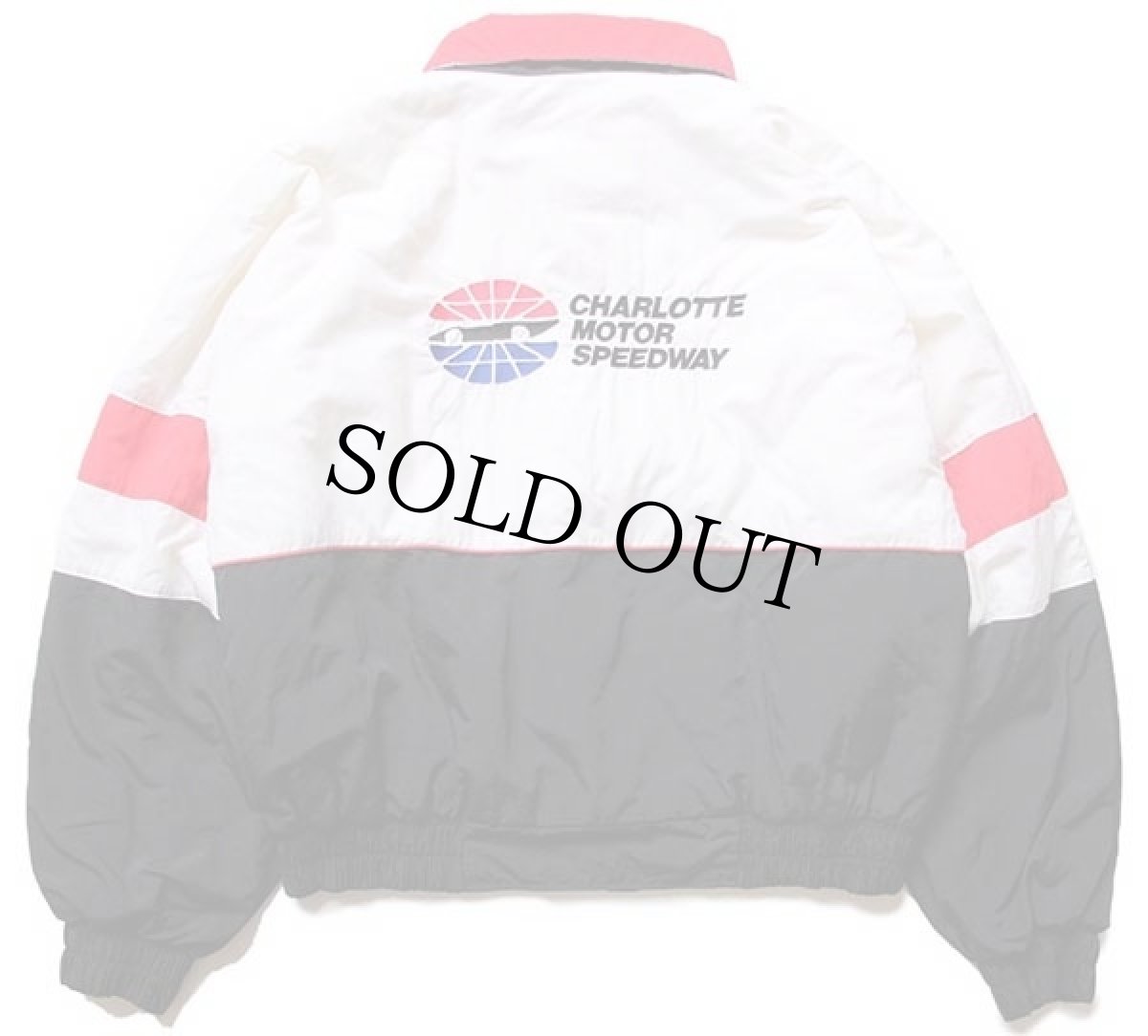 画像2: 90s USA製 CHARLOTTE MOTOR SPEEDWAY 刺繍 マルチカラー 切り替え キルティングライナー ナイロン レーシングジャケット L (2)