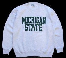 画像1: 90s USA製 Leeリー MICHIGAN STATE スウェット 杢ライトグレー L (1)