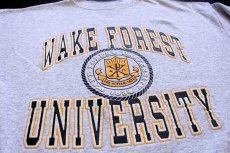 画像3: 90s USA製 WAKE FOREST UNIVERSITY 発泡プリント スウェット 杢ライトグレー XXL (3)