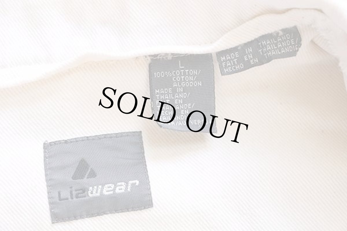 画像4: 90s Lizwear 熱帯魚 サンゴ礁 アップリケ&刺繍 カラーデニム カバーオール 生成り L (4)