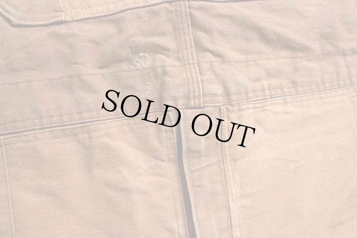 画像7: 00s メキシコ製 carharttカーハート リフレクター付き ダック地 ダブルニー オーバーオール 茶 w54 L32 (7)