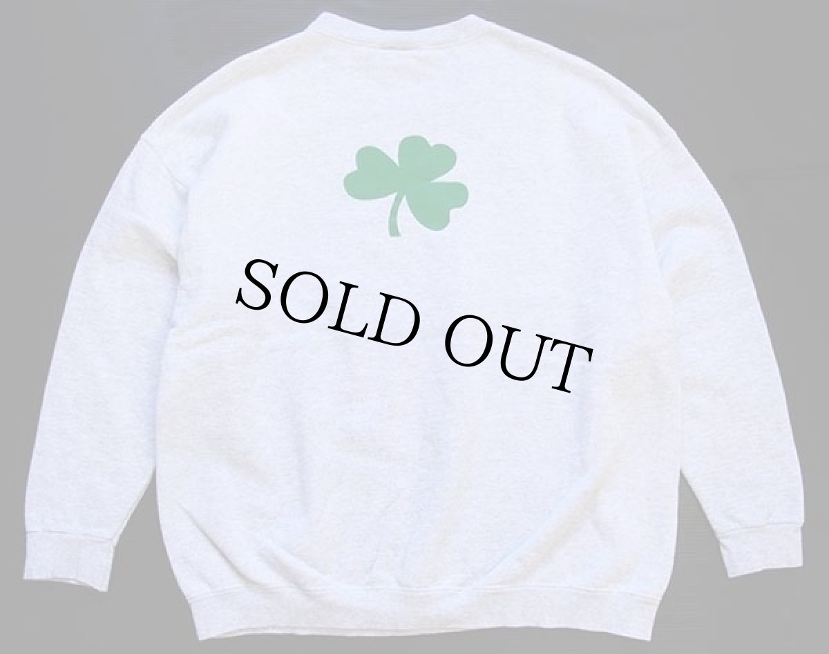 画像2: 90s USA製 Leeリー NOTRE DAME FIGHTING IRISH クローバー 両面プリント スウェット 杢ライトグレー 2XL (2)