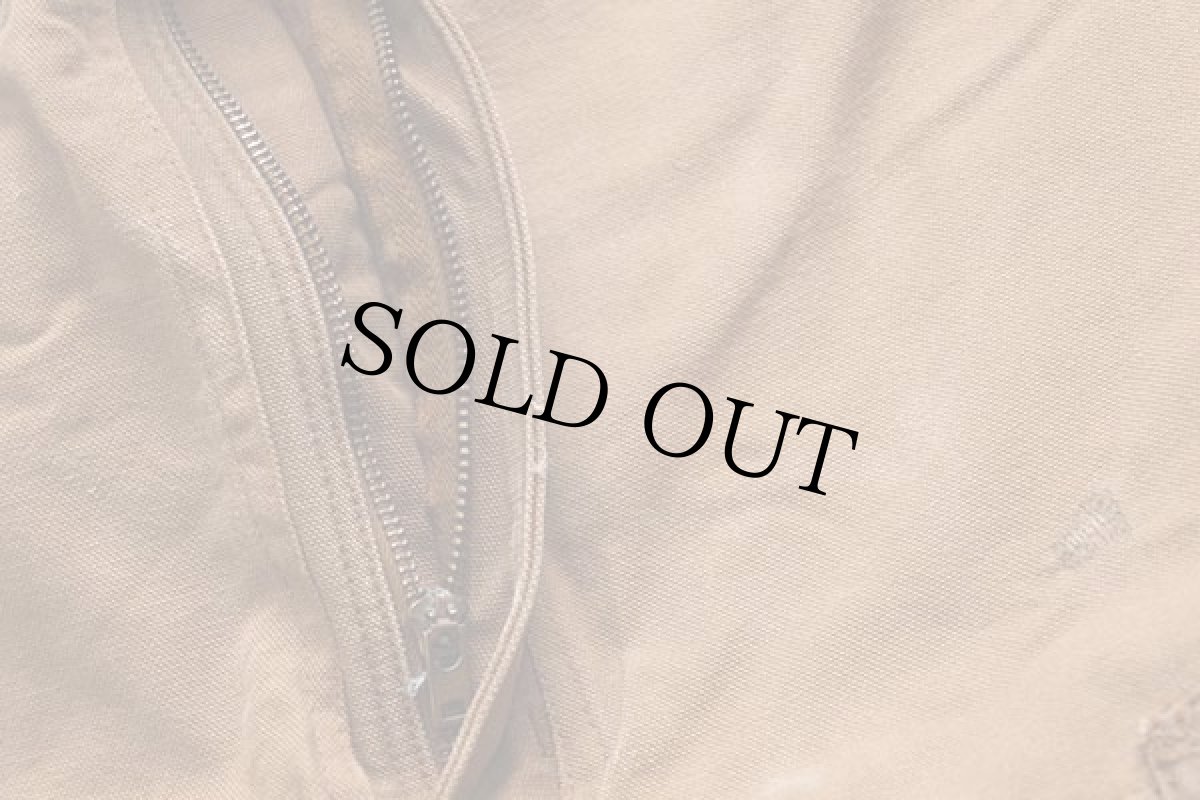 画像8: 00s メキシコ製 carharttカーハート リフレクター付き ダック地 ダブルニー オーバーオール 茶 w54 L32 (8)