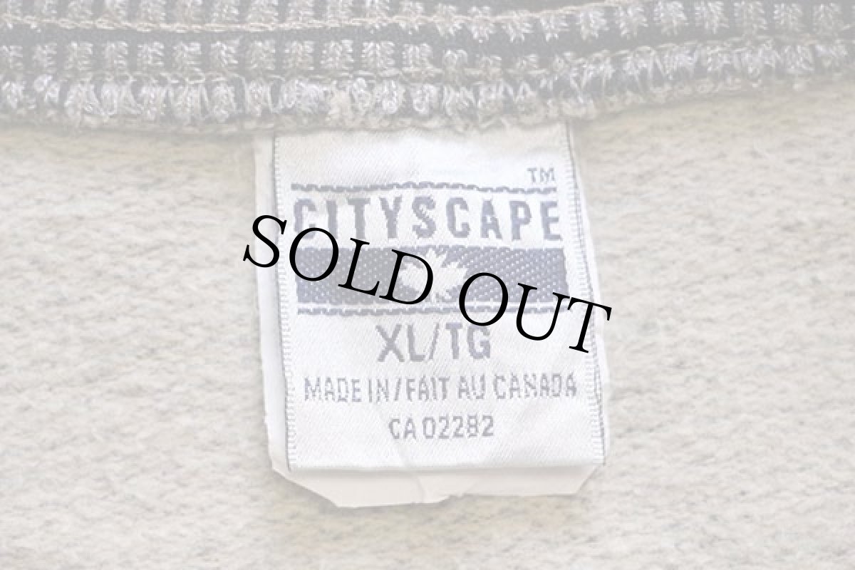 画像4: カナダ製 Canada TORONTO 刺繍 レイヤード モックネック ハーフジップ スウェット 杢ベージュ XL (4)