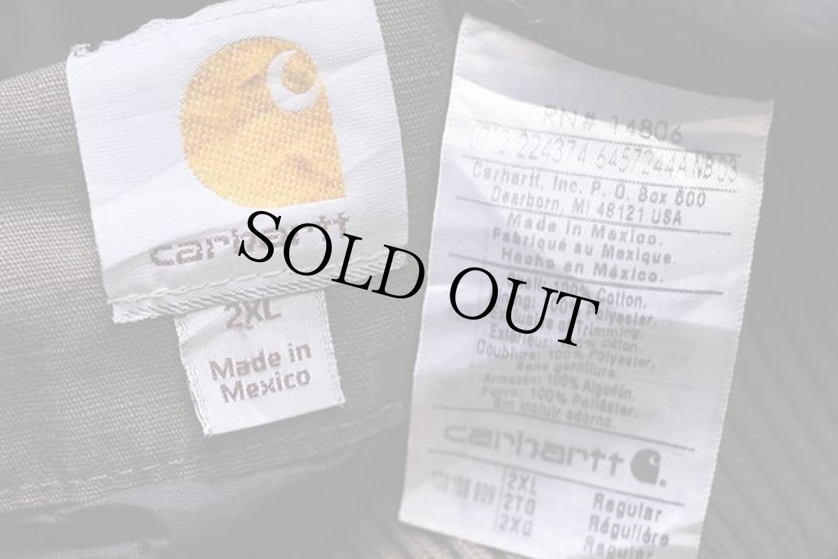 画像4: メキシコ製 carharttカーハート パッチ付き ツートン 切り替え キルティングライナー コットン アクティブジャケット パーカー 2XL (4)