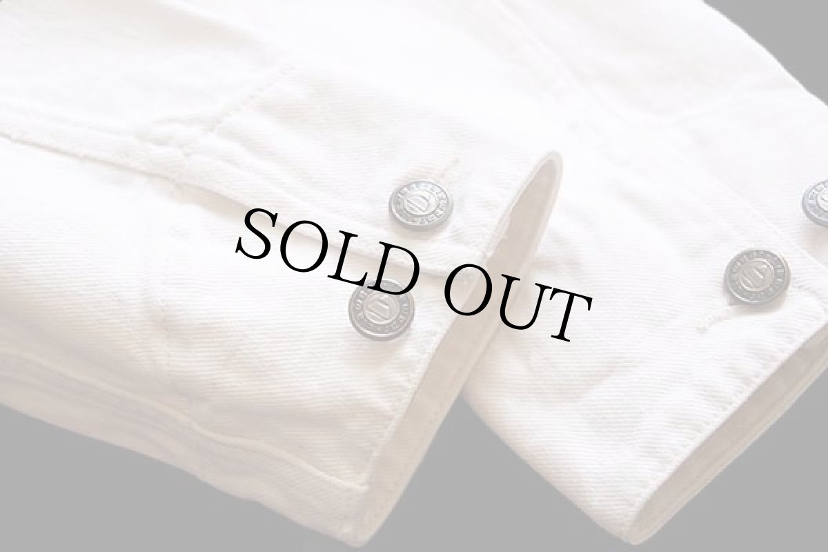 画像7: 90s Lizwear 熱帯魚 サンゴ礁 アップリケ&刺繍 カラーデニム カバーオール 生成り L (7)