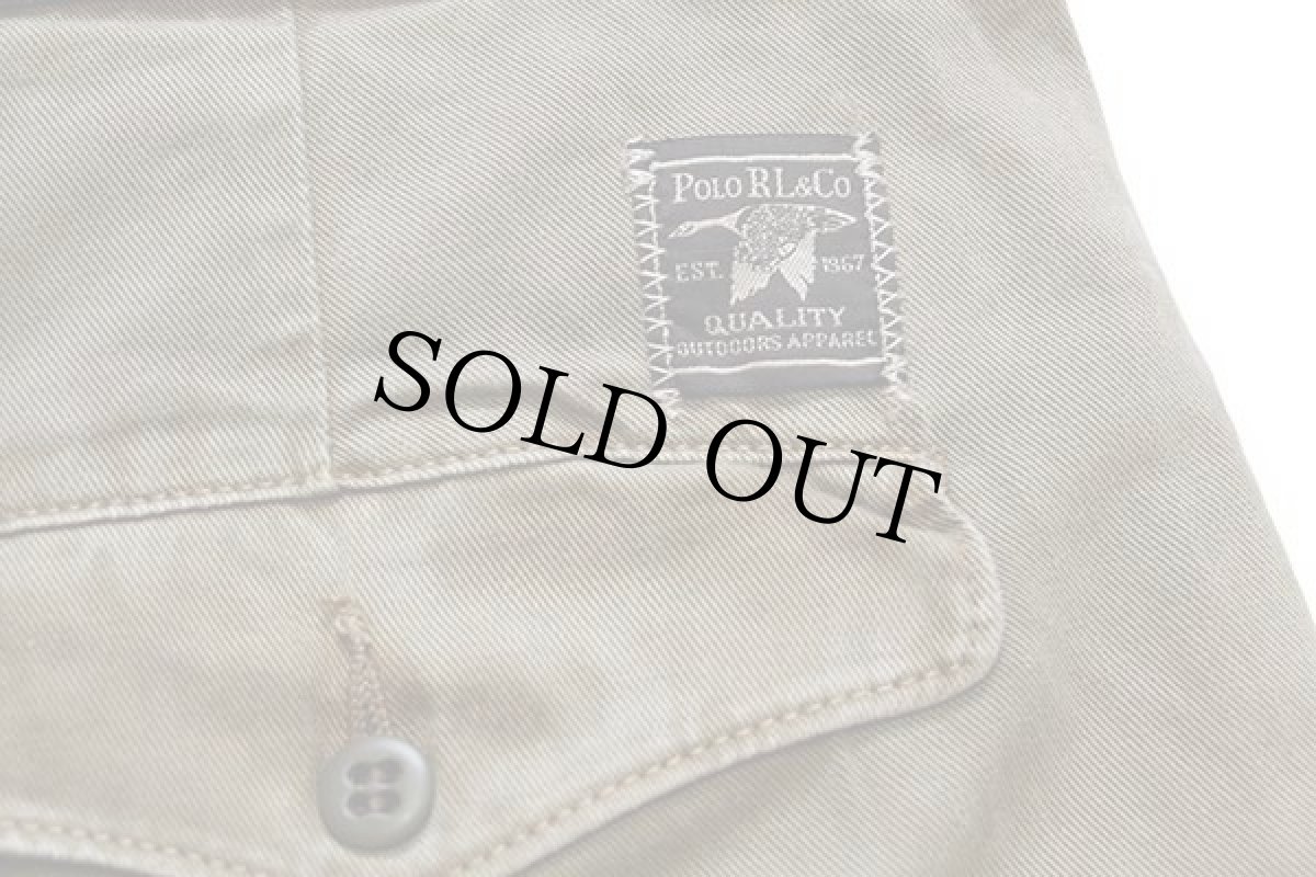 画像7: 00s ポロ ラルフローレン SLIM GI FIT ビンテージ加工 コットン チノパン オリーブドラブ w33 L30 (7)