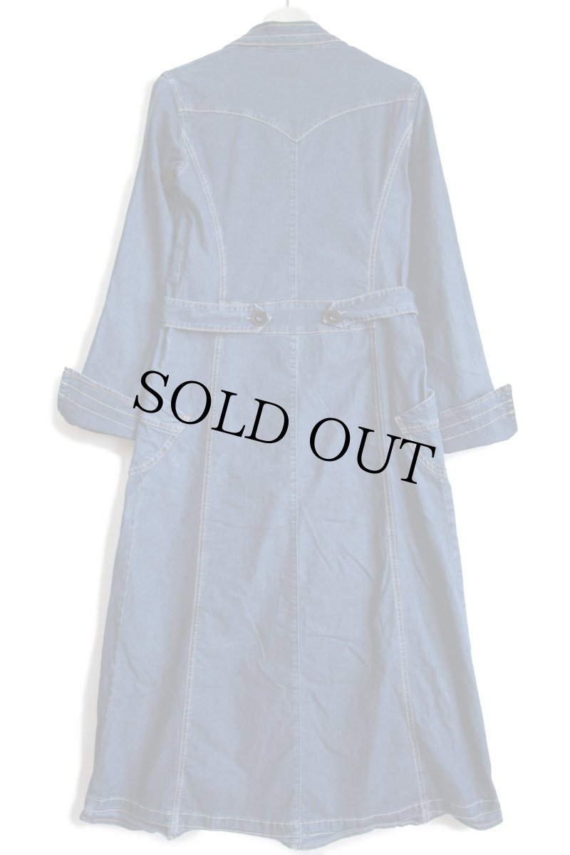 画像3: 00s Levi'sリーバイス マキシ丈 ストレッチ デニム ワンピース S MIS (3)