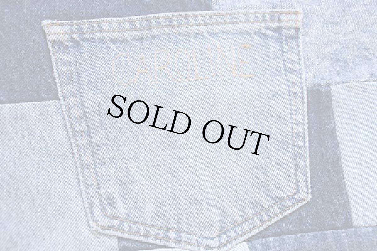 画像6: ハンドメイド デニム パッチワーク キルトラグ (6)