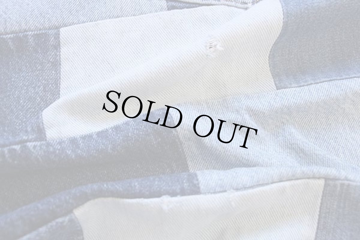 画像8: ハンドメイド デニム パッチワーク キルトラグ (8)