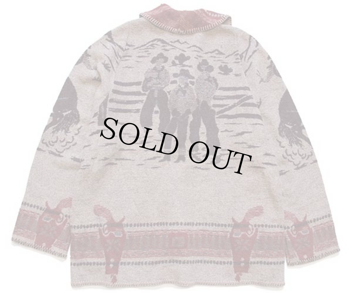 画像2: 90s USA製 WOODED RIVER カウボーイ柄 コンチョボタン ショールカラー ブランケット ジャケット L (2)