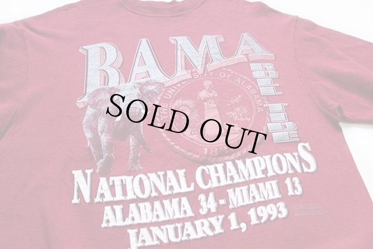 画像3: 90s USA製 Hanes BAMA ROLL TIDE スウェット バーガンディ XL (3)