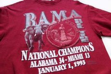 画像3: 90s USA製 Hanes BAMA ROLL TIDE スウェット バーガンディ XL (3)