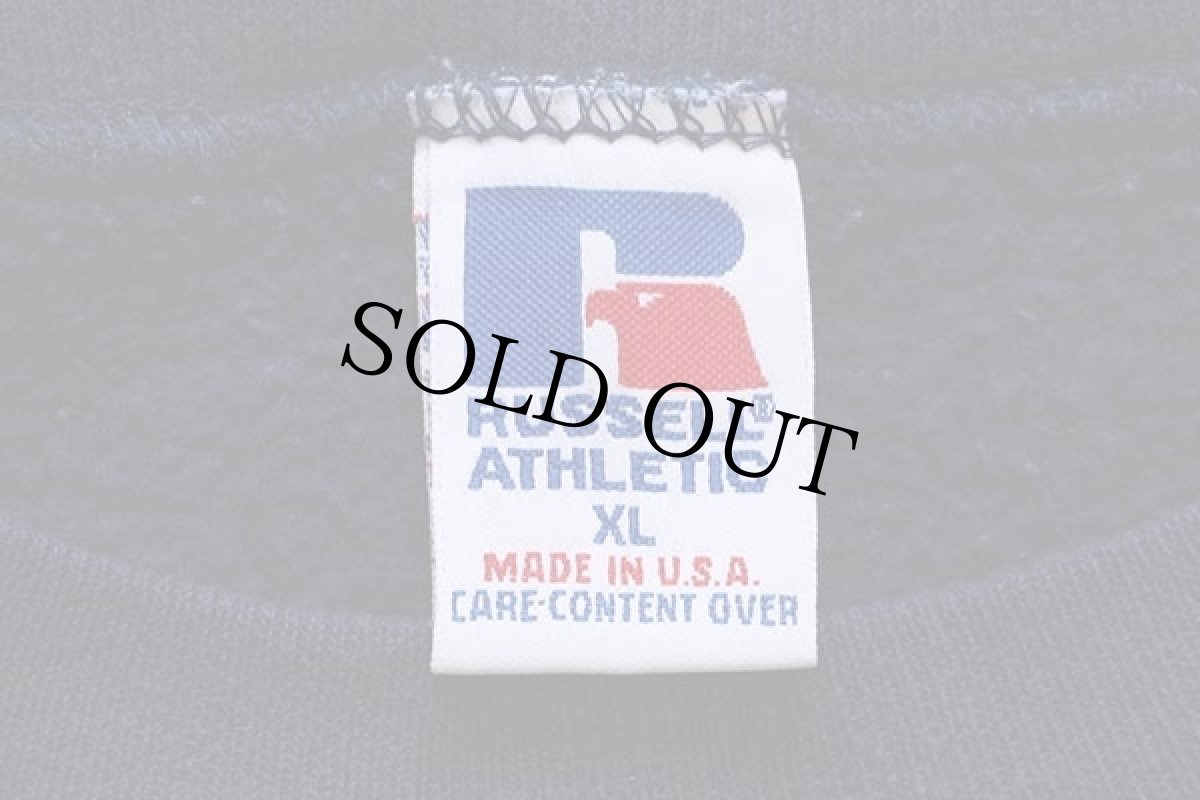 画像4: 90s USA製 RUSSELLラッセル ITHACA パッチ 前V スウェット 紺 XL (4)