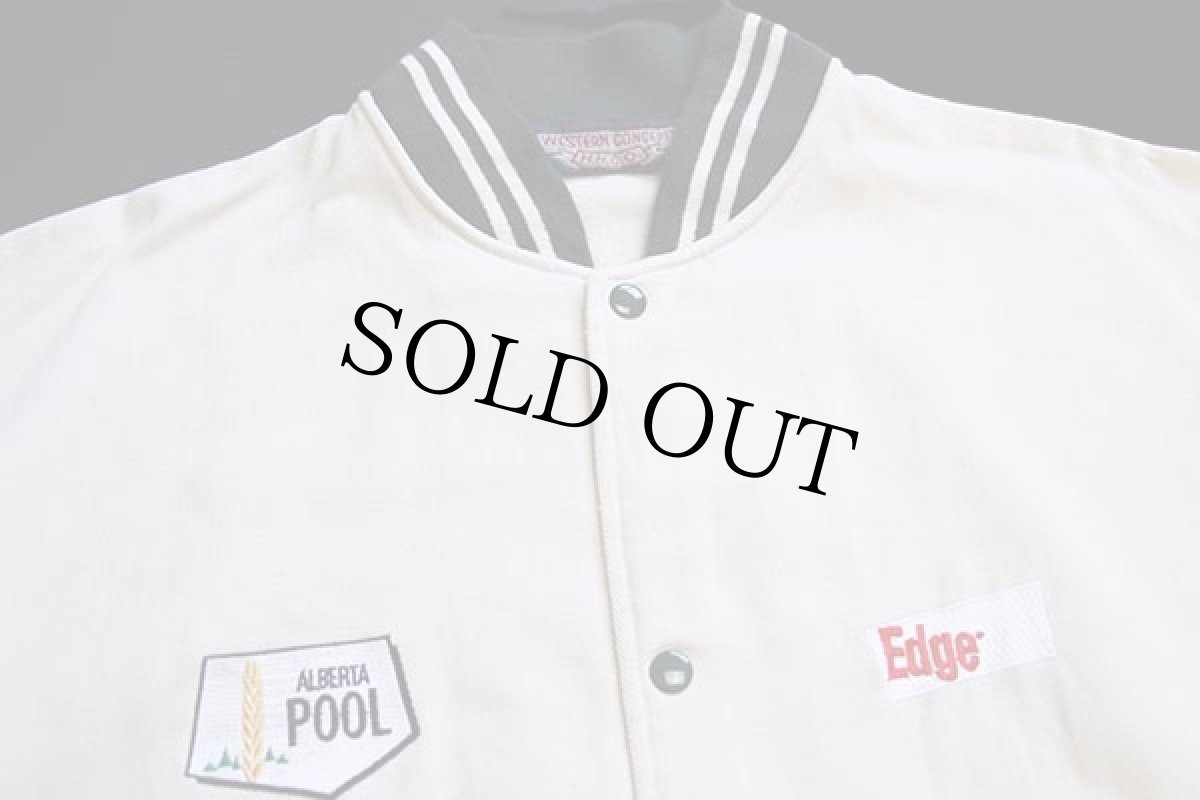 画像3: 90s ALBERTA POOL Edge 刺繍 カラーデニム スタジャン 生成り×緑 XL (3)