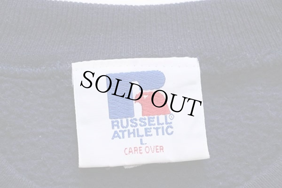 画像4: 90s USA製 RUSSELLラッセル GEORGIA TECH YELLOW JACKETS パッチ&刺繍 コットン スウェット 紺 L (4)