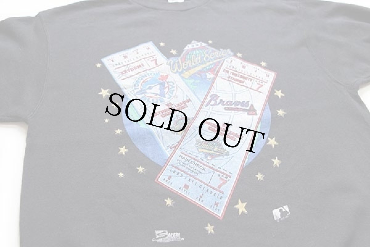 画像3: 90s SALEM MLB 1992 World Series BLUE JAYS×Braves スウェット 黒 L (3)