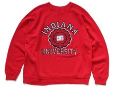 画像1: 80s INDIANA UNIVERSITY 発泡プリント スウェット 赤 (1)