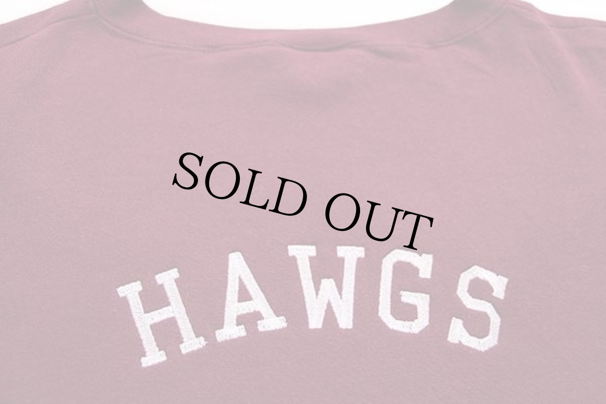 画像4: 90s USA製 Arkansas Razorbacks HAWGS ロゴ刺繍 前V スウェット ワインレッド 3X-4X (4)