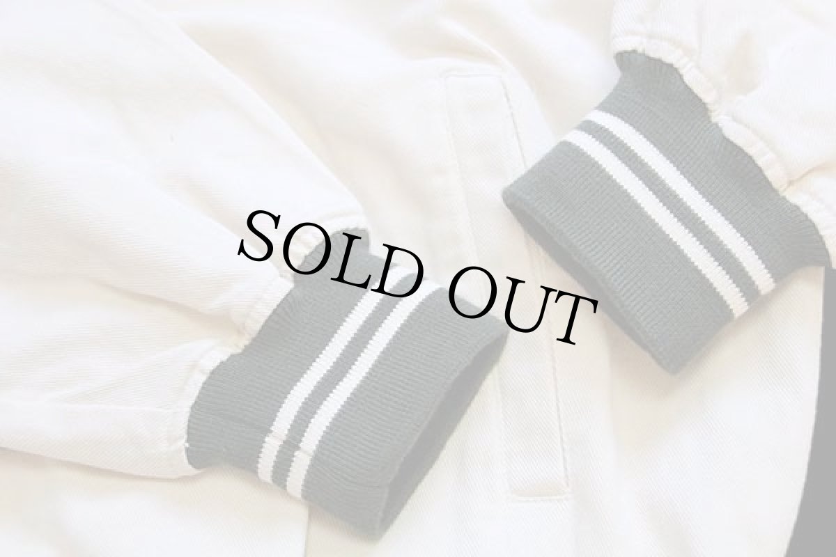 画像6: 90s ALBERTA POOL Edge 刺繍 カラーデニム スタジャン 生成り×緑 XL (6)