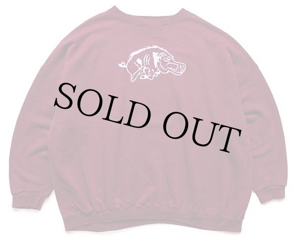 90s USA製 Arkansas Razorbacks HAWGS ロゴ刺繍 前V スウェット 90s USA製 Arkansas Razorbacks HAWGS ロゴ刺繍 前V スウェット