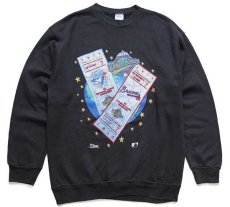 画像1: 90s SALEM MLB 1992 World Series BLUE JAYS×Braves スウェット 黒 L (1)