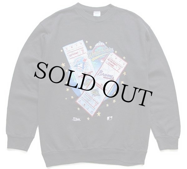 90s SALEM MLB 1992 World Series BLUE JAYS×Braves スウェット 黒 L