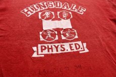 画像6: 60s CHAMPIONチャンピオン プロダクツ HINSDALE PHYS.ED. コットン リバーシブルTシャツ 赤×紺 フェード M (6)