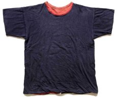 画像3: 60s CHAMPIONチャンピオン プロダクツ HINSDALE PHYS.ED. コットン リバーシブルTシャツ 赤×紺 フェード M (3)