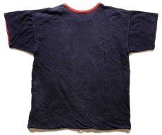 画像4: 60s CHAMPIONチャンピオン プロダクツ HINSDALE PHYS.ED. コットン リバーシブルTシャツ 赤×紺 フェード M (4)