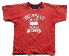 画像1: 60s CHAMPIONチャンピオン プロダクツ HINSDALE PHYS.ED. コットン リバーシブルTシャツ 赤×紺 フェード M (1)