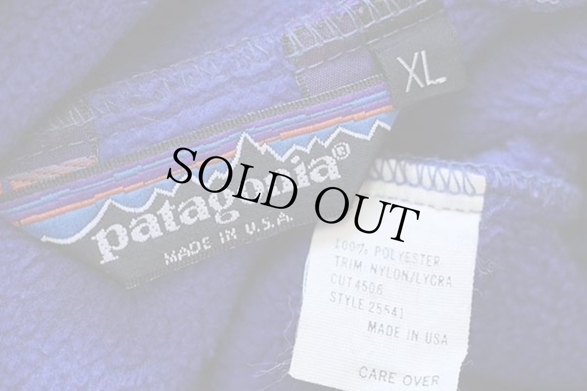 画像4: 80s USA製 patagoniaパタゴニア フリース スナップT 青 XL (4)