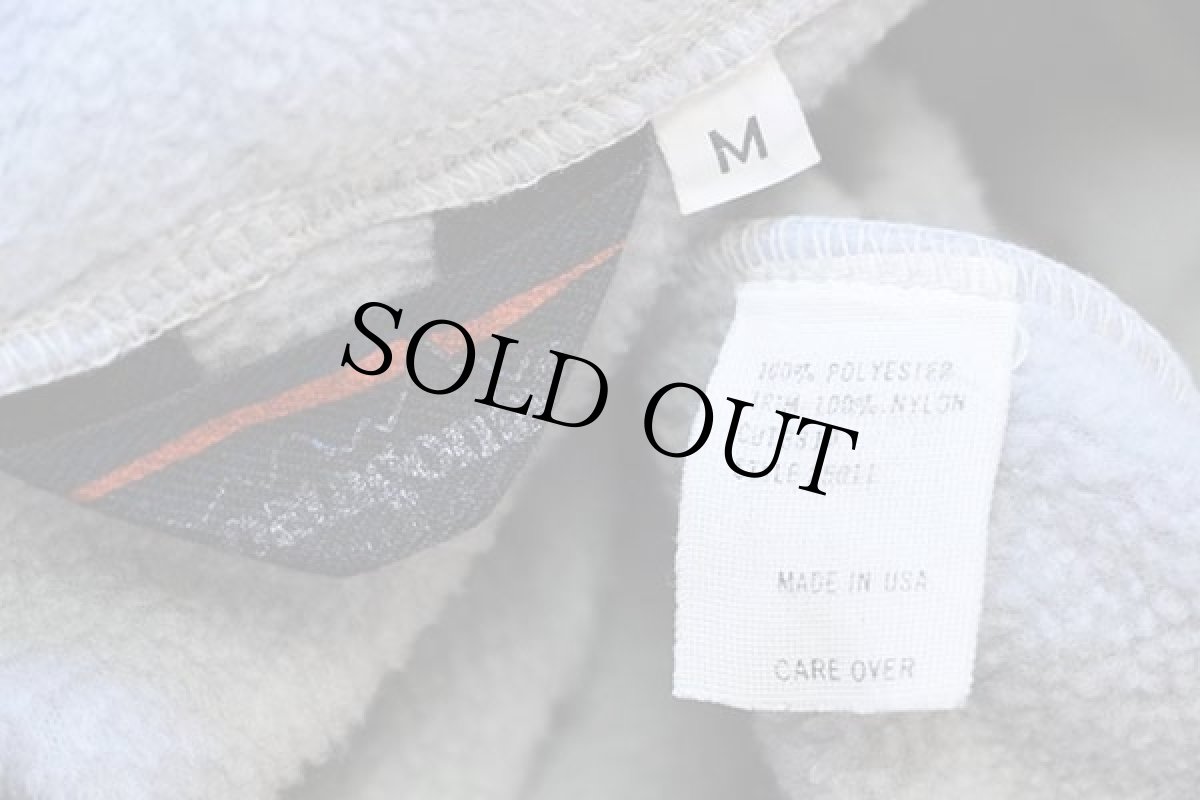 画像4: 80s USA製 patagoniaパタゴニア フルジップ フリースジャケット ライトグレー×紺 M (4)