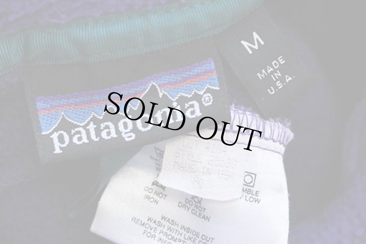 画像4: 90s USA製 patagoniaパタゴニア フリース スナップT エッグプラント M (4)