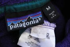 画像4: 90s USA製 patagoniaパタゴニア フリース スナップT エッグプラント M (4)